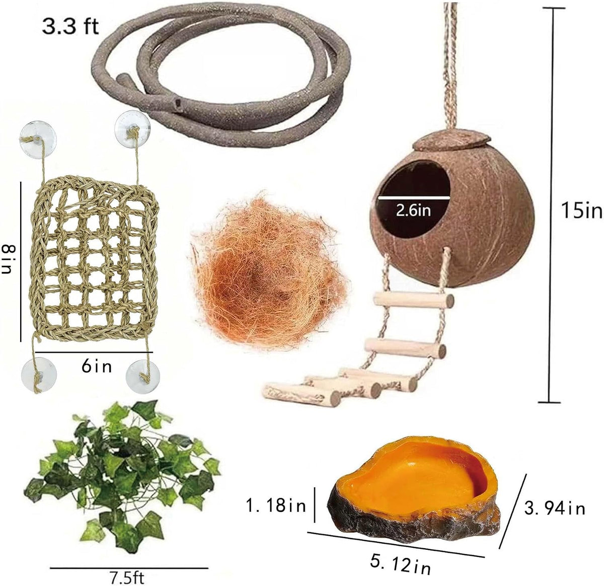 10PCS Crested Gecko Tank Accessories - 10 Piece with Water Dish - image 4