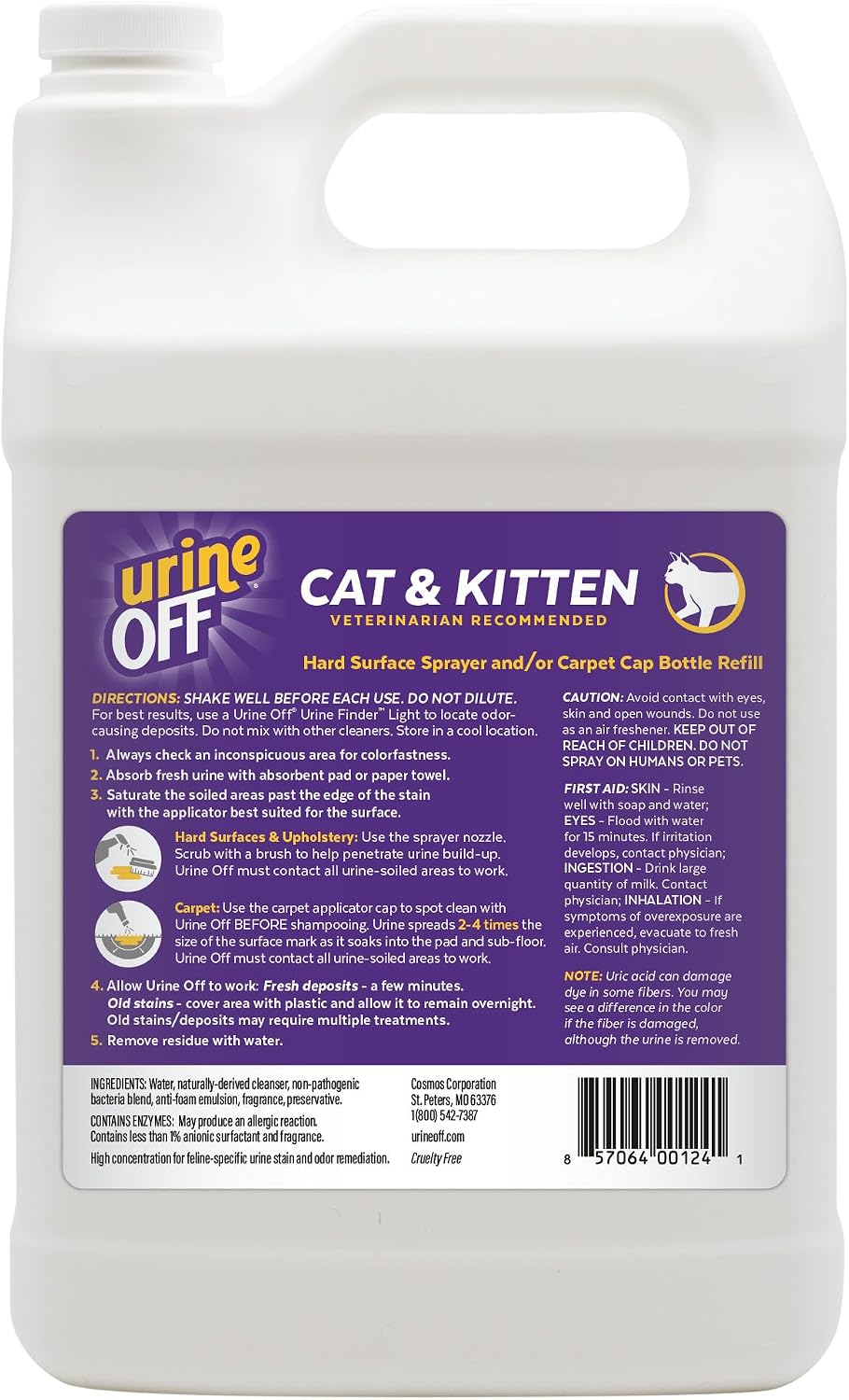 Urine Off Kitten & Cat Pet Stain Remover - 1 gallon - image 2