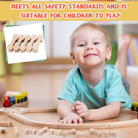 Hanaive 20 pack wooden train track connectors, dog bone shaped adapters - view 7