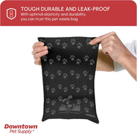 Downtown Pet Supply Poop Bags for Dogs with Dispenser - 180 Count (Pack of 1) / Black with Paw Prints - image 4