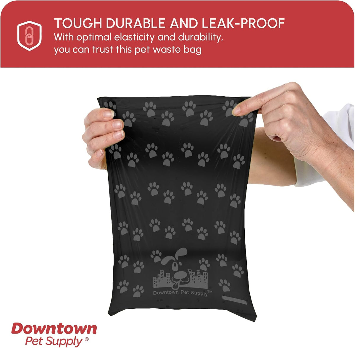 Downtown Pet Supply Poop Bags for Dogs with Dispenser - 180 Count (Pack of 1) / Black with Paw Prints - image 4