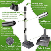 Outdoor Dog Poop Trash Can with Pooper Scooper & 60 Free Poop Bags -15 L/4 Gallon Dog Waste Trash Can Pet Waste Disposal Station with Inner Bucket - Metal Dog Pooper Scooper Great for All Sized Dogs