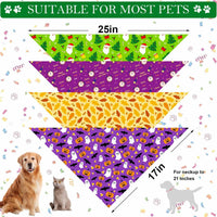 Halloween Dog Bandanas 2 Pack Reversible Triangle Scarf – Essentials for Dogs - Holiday - image 3