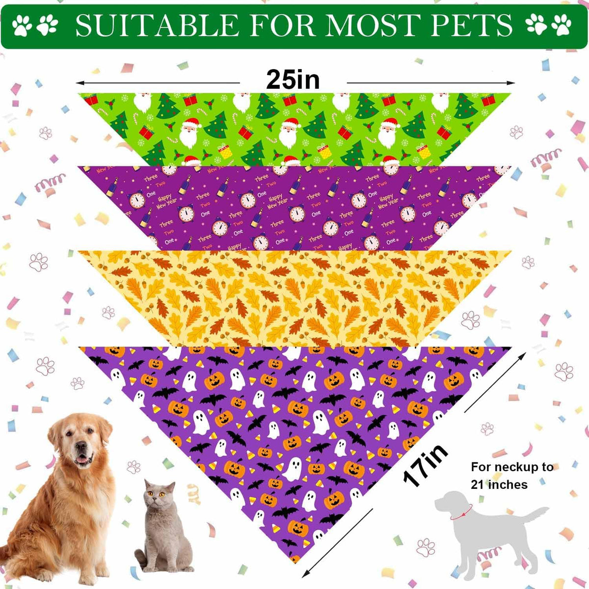 Halloween Dog Bandanas 2 Pack Reversible Triangle Scarf – Essentials for Dogs - Holiday - image 3