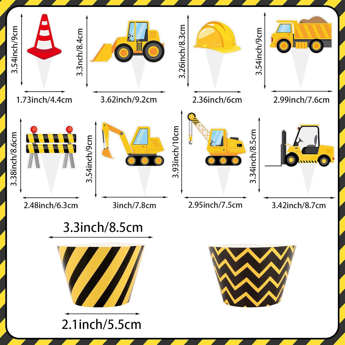 Hooqict carnival circus cupcake toppers and wrappers set, 48 pieces - view 15