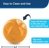 PetSafe Slimcat Feeder Ball Cat Toy - Orange / 1 Count (Pack of 6) - image 3