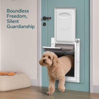 Baboni Dog Door for Door, 3-Flap, Durable Plastic Frame - Snow White / Medium / Plastic Frame - image 3