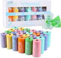 ECO-CLEAN Dog Poop Bags, 24 Rolls/360 Bags with Dispenser – Essentials for Dogs - Colorful