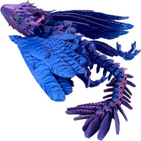 Feathered Wyvern Dragon, 3D Printed Dragon - Blue Purple