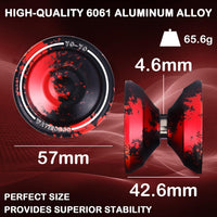 W07 yoyo Professional Metal Trick Yoyo Responsive & Unresponsive – Fun for Kids & Family - 7-BlackRed-Pro - image 2