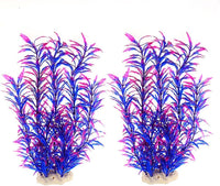 DSkoiph 2 pcs Aquarium Decor Plastic Plants Extra Large 21 Inches - Purple