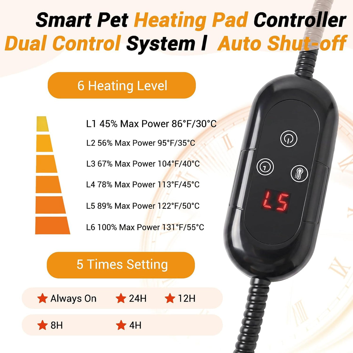 Outdoor Pet Heating Pad for Dogs - S：17.7 x 17.7-Gray - image 2