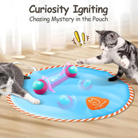 Migipaws Interactive Cat Ball Toy Set, Fun Tracker, Glowing Chase Ball with MystiChaser Pouch, Fluffy Tail, Small Mouse – Cat Toys for Bored Indoor Cats(Rose)