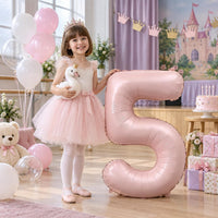 40'' Purple K-pop Number 5 Balloon for Girl 5th Birthday Party - Baby Pink / Number 5 - XXL - image 3