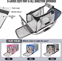 Pet Carrier for Large Cats Up to 20 Lbs - Black - image 3
