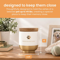 Pearhead Pet Ceramic Forever in Our Hearts Urn, Pet Memorial - Gold My Heart Urn - image 3