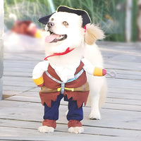 Pirates of the Caribbean style pirate dog costume with hat, size M for 10-13 lb dogs - view 2