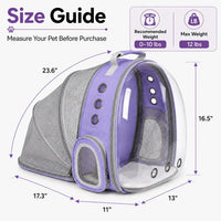 Expandable Cat Carrier Backpack with Bubble Window - Purple - image 2