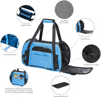 JESPET Soft-Sided Airline-Approved Dog & Cat Carrier Travel Bag – Essentials for Cats - 17.0"L x 9.0"W x 11.5"H / Turquoise Blue - image 3