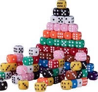 AUSTOR 100 Pcs 12mm Dice 6 Sided Game Dice Set with a Drawstring Pouch – Fun for Kids & Family - Solid Rounded, 12mm - image 4