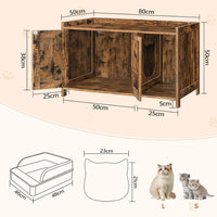 MAHANCRIS Cat Litter Box Enclosure - Rustic Brown - image 3