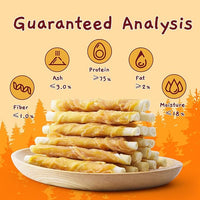 Jungle Calling Dog Treats, Chicken Wrapped Rawhide Sticks for Dogs, Grain-Free Natural Small Dogs Training Treats, Edible Pet Chew Snacks,10.6 oz
