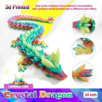 24 inch Large 3D Printed Dragon Glow in the Dark in Halloween – Fun for Kids & Family - Luminous Rainbow / 24 inch - image 2