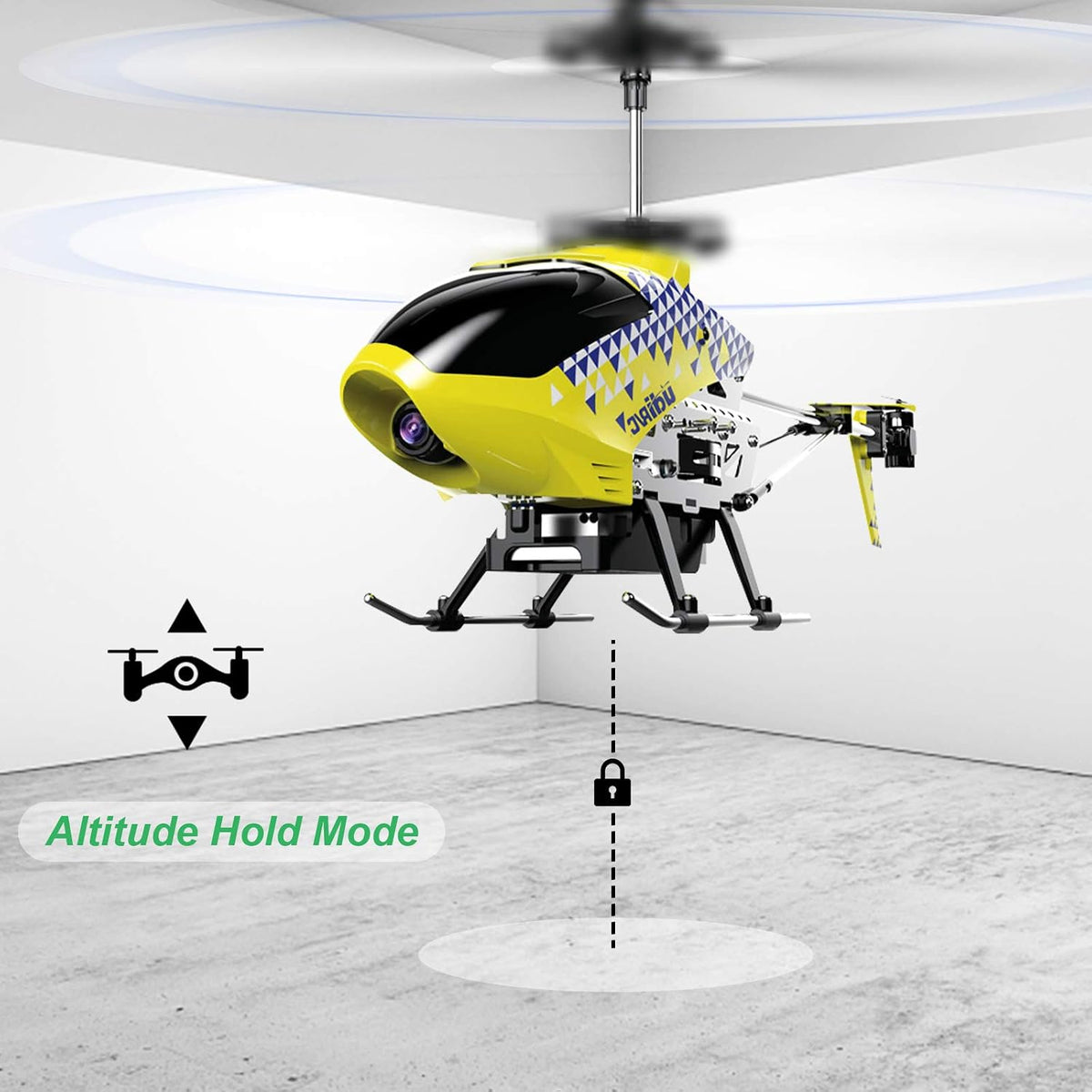U12S Mini RC Helicopter with Camera Remote Control Helicopter Blue – Fun for Kids & Family - Yellow - image 3