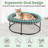 Sunhoo Elevated Cat Bed for Indoor Cats Raised Kitten Hammock Large - Grey - image 3