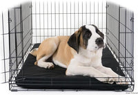 K9 Ballistics Tough Ripstop Orthopedic Dog Crate Bed - Durable Pad with Washable Cover, for Wire Crates, Tie-Downs Included, Size: Large 41"x27", Obsidian Black