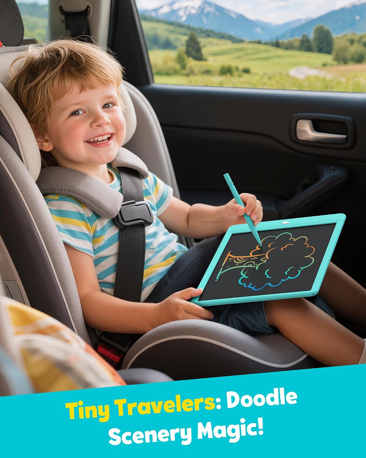TEKFUN LCD Writing Tablet for Kids, Mess Free Doodle Board - Green / 10 inch - image 3