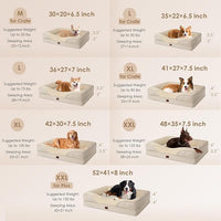 EHEYCIGA Memory Foam Dog Bed for Medium Size, Orthopedic Dog Sofa with Sides and Waterproof Liner, Washable Bolster Pet Couch with Removable Cover, 35x22x6.5 Inch, Beige