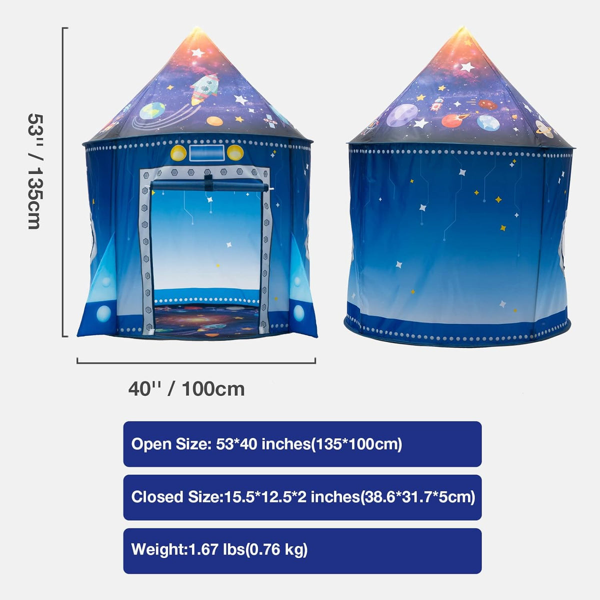 WillingHeart Play Tent for Kids - Rocket Ship - image 4