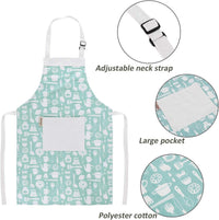 Aurya kids apron and chef hat set in light blue with front pocket and adjustable strap - view 14