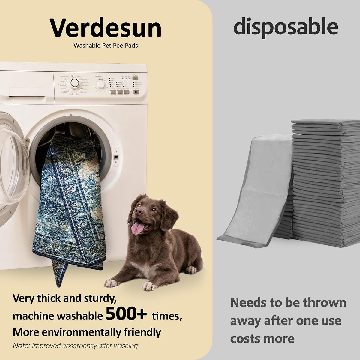 Washable Pee Pads for Dogs, Reusable Puppy Potty Training Pads - Blue/Multi / 24" ×36"(pack of 2) - image 3