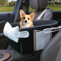 Dog Car Seat for Small Dogs, Center Console Seat for Puppy - Black