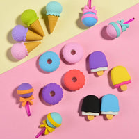 15Pcs Cute Fruit Erasers for Kids - Ice Cream - image 3