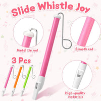 Boao 3 Pcs Slide Whistle Kid Toy, Blue, Yellow, Purple - 3 / Pink, Orange, Green - image 3