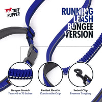Tuff Pupper Hands Free Adjustable Length Dog Leash - Blazing Blue / Bungee - image 2