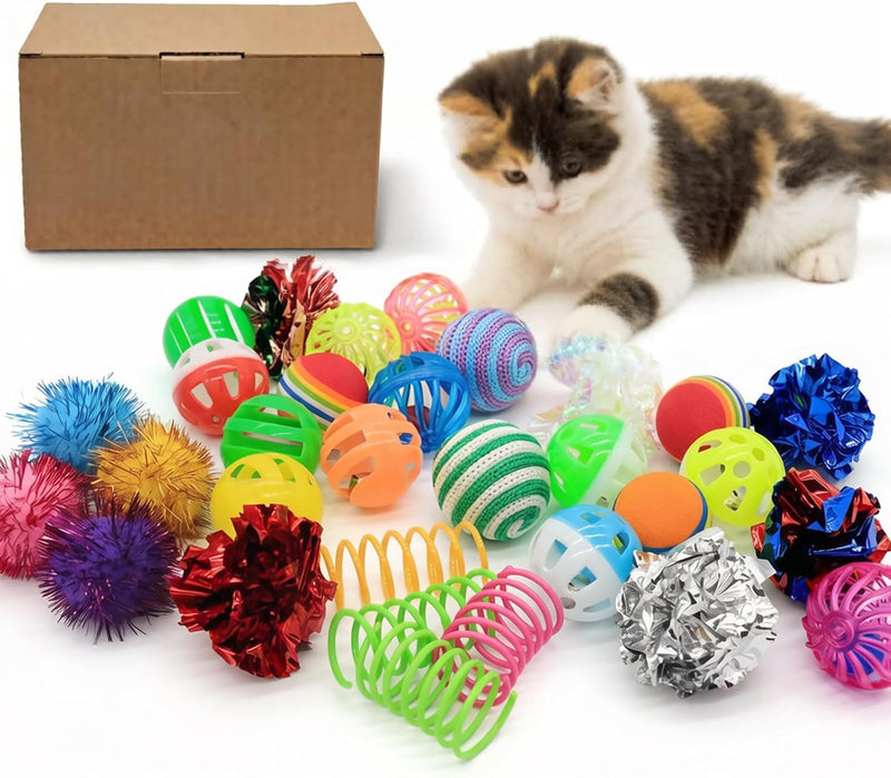 LASOCUHOO Cat Toys Kitten Assortment, Rainbow, Crinkle, Sparkle