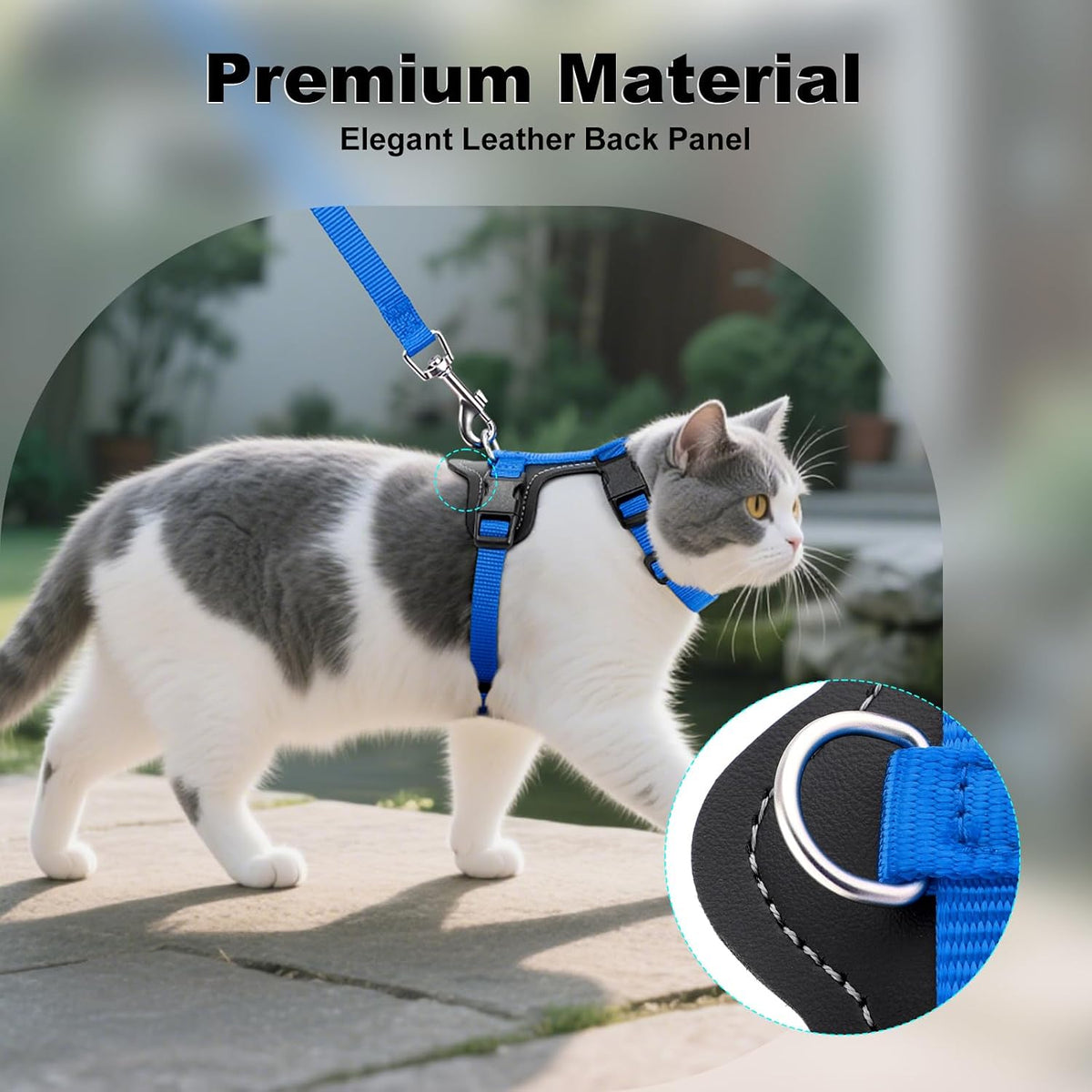 Plutus Pet Adjustable Cat Harness and Leash Set - Royal Blue - image 3