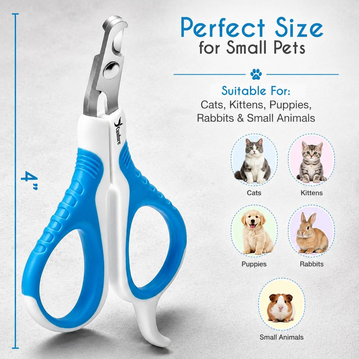 Candure Pet Nail Clippers - White & Blue / Small pets - image 2