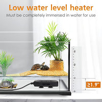 AQQA Aquarium Submersible Heater for Fish Tank,LED Temperature Display and Built-in Thermometer,External Controller Temperature Control Range 59℉-93℉,Safety Control Protects 100W