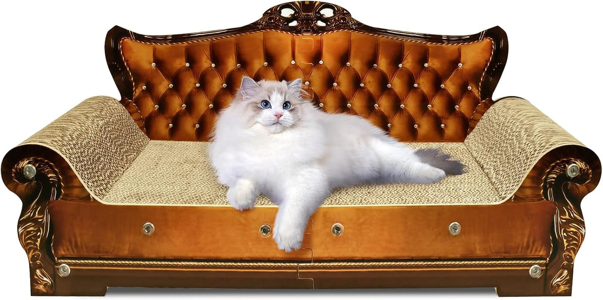 Luxury Cardboard Cat Scratcher Sofa Bed - Brown Lounge