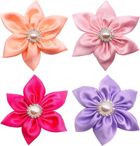 PET SHOW 4 Pack Small Dog Bows Sliding on Collar Attachment – Essentials for Dogs - I 3.5"