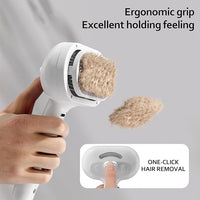 Cat/Dog deshedding brush with spray, Self-Cleaning Hair Comb for Long & Short Haired indoor Cats and Dogs (White)