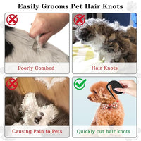 Multifunctional Pet Grooming Tool - Knotting Comb for Cats and Dogs, Hair Removal Tool for Loose and Knotted Fur, Knot Remover and Opener