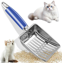 Cat Litter Scoop, Long Handle Scooper - blue