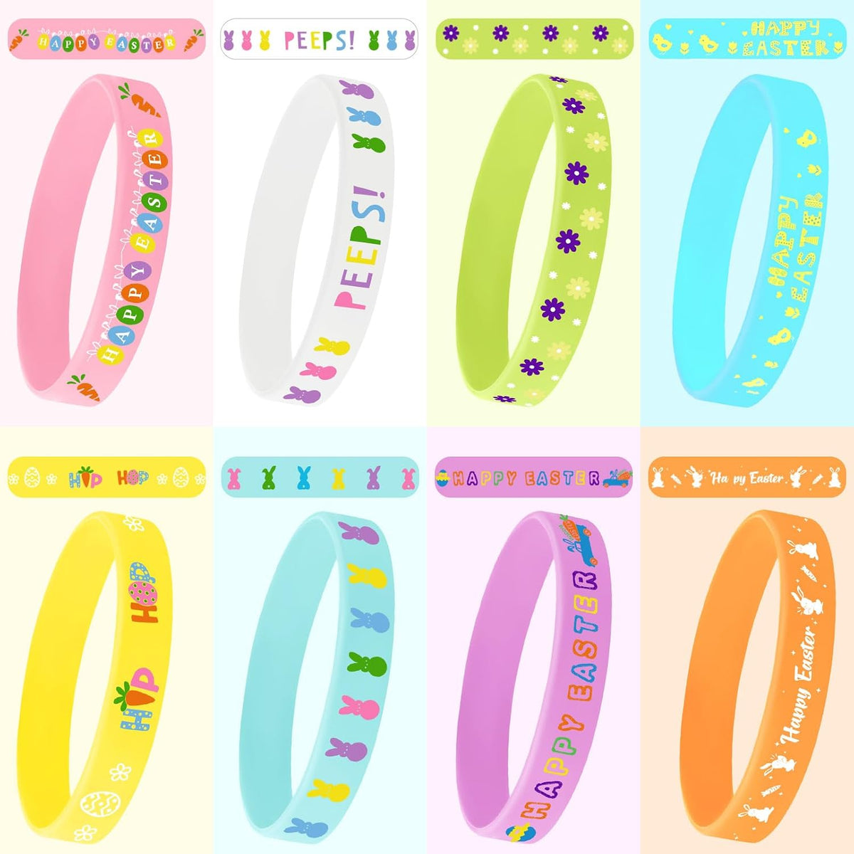 JUNEBRUSHS 24pcs Halloween Silicone Bracelets - Easter Style - image 3