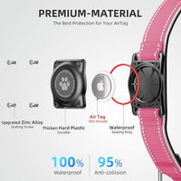 Airtag Dog Collar - 100% Waterproof Air tag Dog Collar Holder for Apple AirTag, Reflective, Soft Padded, Everlasting, GPS Dog Collar for Small Medium Large Dogs (Hot Pink, S)